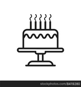 black cake with candles. Happy birthday. Sweet food. Vector illustration. Stock image. EPS 10.. black cake with candles. Happy birthday. Sweet food. Vector illustration. Stock image.