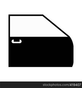 Black car door flat icon isolated on a white background. Black car door flat icon