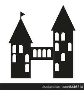 black castle icon. Building, city. Vector illustration. Stock image. EPS 10.. black castle icon. Building, city. Vector illustration. Stock image. 