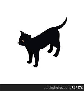 Black cat icon in isometric 3d style isolated on white background. Animals symbol . Black cat icon, isometric 3d style