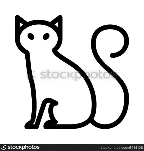 black cat, icon on isolated background