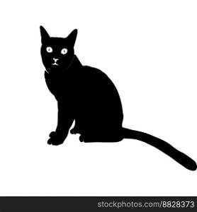black cat icon vector illustration logo template