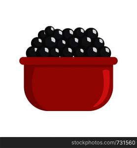 Black caviar icon. Flat illustration of black caviar vector icon for web. Black caviar icon, flat style
