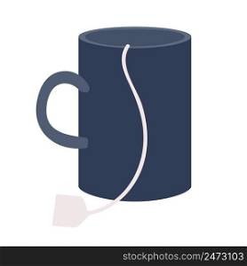 Black ceramic cup for drinking coffee semi flat color vector object. Simple appearance. Full sized item on white. Simple cartoon style illustration for web graphic design and animation. Black ceramic cup for drinking coffee semi flat color vector object