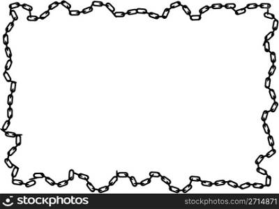 Black Chains on a White Background Frame / Border