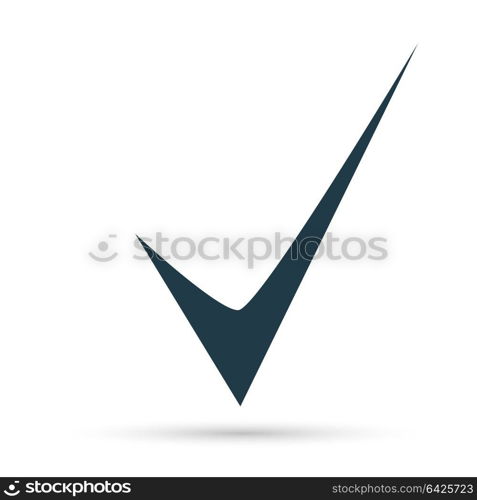 Black check mark icon. Tick symbol in black color