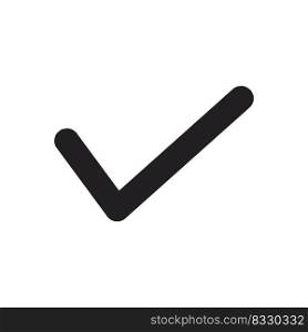 Black check mark icon. Tick symbol in black color, vector illustration.