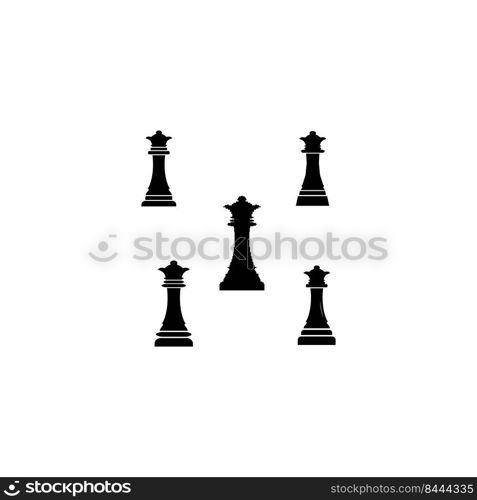 black chess icon illustration design