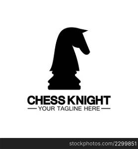 Black Chess Knight Horse silhouette logo design vector template