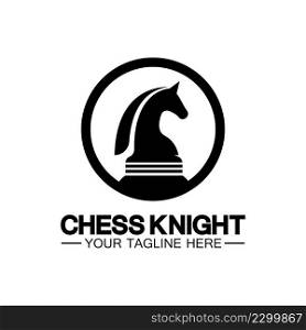 Black Chess Knight Horse silhouette logo design vector template