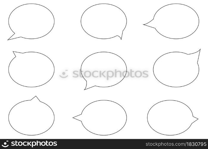 Black circle dialog frame icon set. Chat symbol. Communication concept. Ink drawing. Vector illustration. Stock image. EPS 10.. Black circle dialog frame icon set. Chat symbol. Communication concept. Ink drawing. Vector illustration. Stock image.