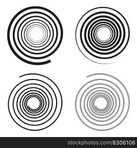 black circle spiral set on white background. Graphic element. Vector illustration. EPS 10.. black circle spiral set on white background. Graphic element. Vector illustration.