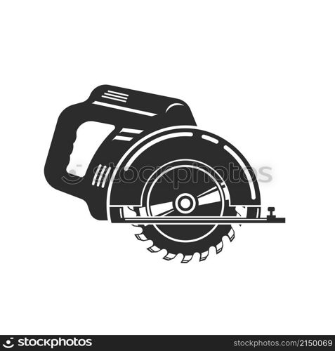 black circular saw machine vector illustration design template