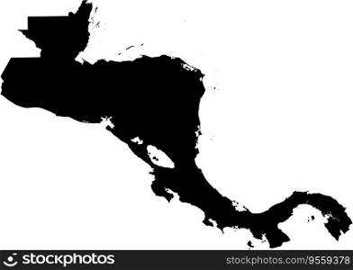 BLACK CMYK color map of CENTRAL AMERICA