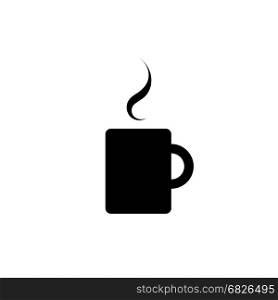 Black coffee cup icon. Coffee cup flat icon isolate on white background vector illustration eps 10