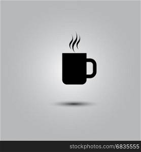 Black coffee cup icon. Coffee cup flat icon isolate on white background vector illustration eps 10