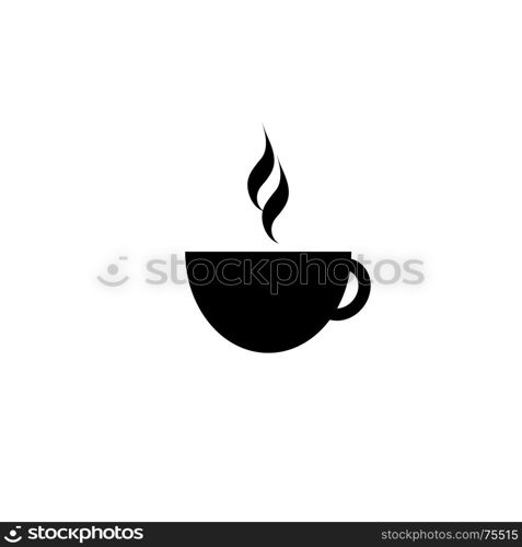 Black coffee cup icon. cup of coffee tea hot drink black vector icon on white background icon