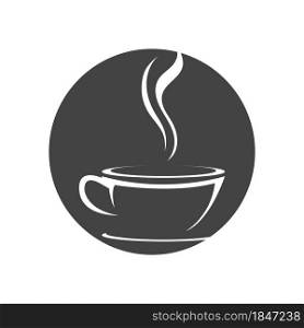 black coffee cup logo vector design template