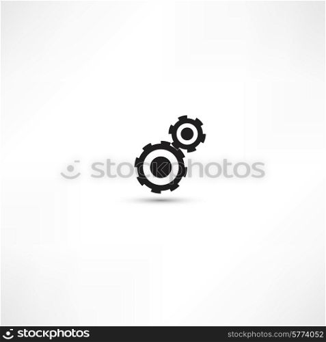 black cogs (gears) on light background