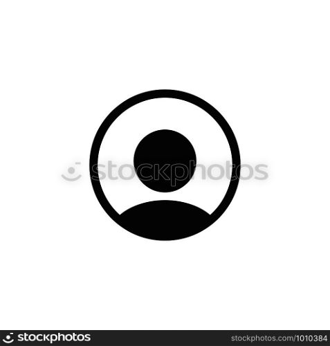 black contact person icon on white background, vector. black contact person icon on white background