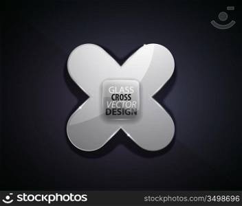 Black cross vector transparent icon