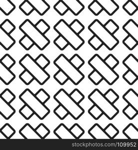 Black crosses on white background seamless pattern. Vector illustration.. Black crosses on white background seamless pattern