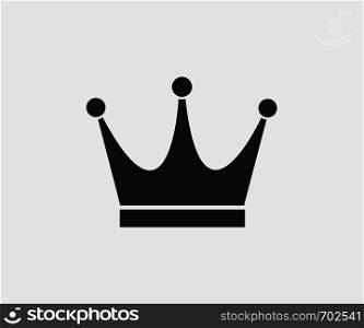 Black crown icon on gray background in flat design. Eps10. Black crown icon on gray background in flat design