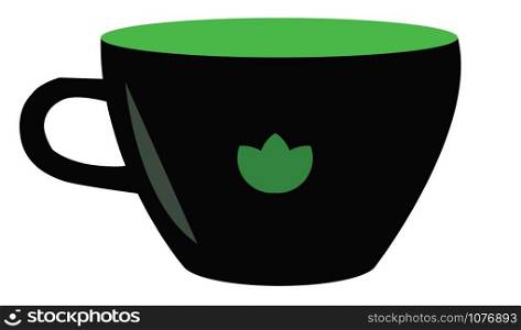 Black cup, illustration, vector on white background.