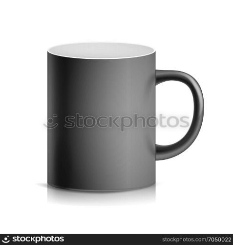 Black Cup, Mug Vector. 3D Realistic Ceramic Or Plastic Cup Isolated On White Background. Classic Blank Cup With Handle Illustration. For Business Branding. Black Cup, Mug Vector. 3D Realistic Ceramic Or Plastic Cup Isolated On White Background. Classic Blank Cup With Handle Illustration.