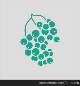 Black currant icon. Gray background with green. Vector illustration.