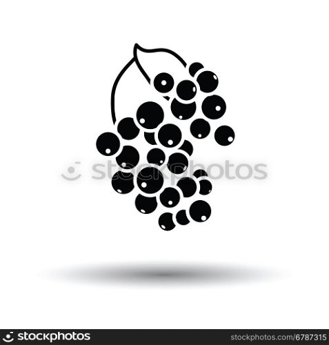 Black currant icon. White background with shadow design. Vector illustration.
