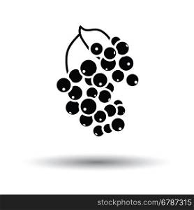 Black currant icon. White background with shadow design. Vector illustration.