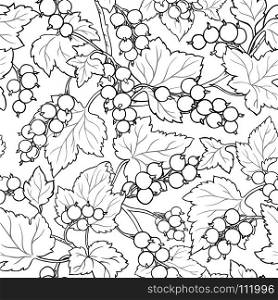 black currant seamless pattern. black currant seamless pattern on white background