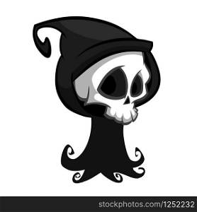Black death monster for halloween concept. Cartoon vector clip art