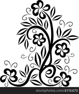 Black Design floral tattoo symbol