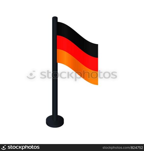 Black desktop german flag icon. Isometric of black desktop german flag vector icon for web design isolated on white background. Black desktop german flag icon, isometric style