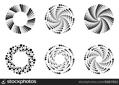 Black dotted circles. Circular light frame border. Vector illustration. Stock image. EPS 10.