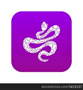 Black dotted snake icon digital purple for any design isolated on white vector illustration. Black dotted snake icon digital purple