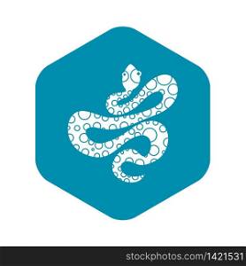 Black dotted snake icon. Simple illustration of black dotted snake vector icon for web. Black dotted snake icon, simple style