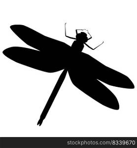 black dragonfly icon on white background. dragonflies sign. flat style.