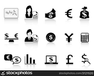 black Economy & Finance icons set