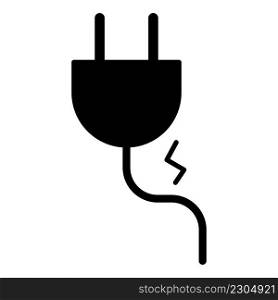 black electrical plug. Electric power. Vector illustration. stock image. EPS 10. . black electrical plug. Electric power. Vector illustration. stock image. 