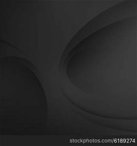 Black elegant business background. Abstract Black background. Template Abstract background with Black curves lines and shadow. For flyer, brochure, booklet and websites design