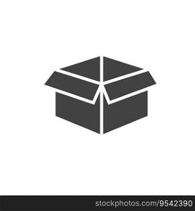 black empty cardboard box open  icon vector element design template web