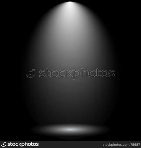 Black Empty Photo Studio. Black Empty Photo Studio Background With Spotlight. Vector Illustration.