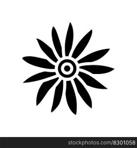 black eyed susan flower spring glyph icon vector. black eyed susan flower spring sign. isolated symbol illustration. black eyed susan flower spring glyph icon vector illustration