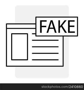black fake news icon. Social media. Vector illustration. stock image. EPS 10.. black fake news icon. Social media. Vector illustration. stock image.