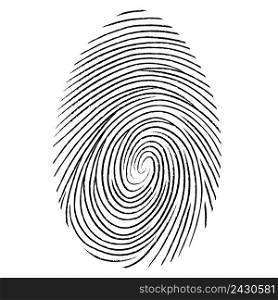 Black fingerprint shape. secure identification. Vector fingerprint illustration
