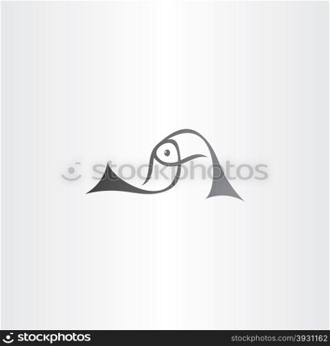 black fish logo vector sign element label