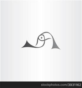 black fish logo vector sign element label